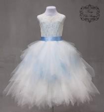 Light blue girl dress blue flower girl dresses champagne dress girl wedding dress country flower girl lace dress tulle dress toddler lace wedding photo - Light blue girl dress blue flower girl dresses champagne dress girl wedding dress country flower girl lace dress tulle dress toddler lace