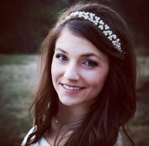 Wedding Headpiece Hair Vine Pearl Hair Piece Flower Hair Vine Pearl Headband Hair Jewelry Pearl Headpiece Gold Hair Vine Bridal Hair Vine wedding photo - Wedding Headpiece Hair Vine Pearl Hair Piece Flower Hair Vine Pearl Headband Hair Jewelry Pearl Headpiece Gold Hair Vine Bridal Hair Vine