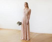 Sleeveless Pink Blush Lace Bridesmaids Gown 1150 wedding photo - Sleeveless Pink Blush Lace Bridesmaids Gown 1150