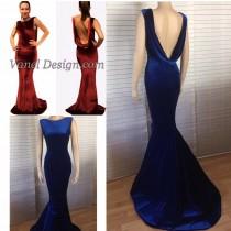 Mermaid Prom Dress Velvet Mermaid Dress -Sexy Formal Dress - Black, Red, Purple, Brown, Blue, Pink wedding photo - Mermaid Prom Dress Velvet Mermaid Dress -Sexy Formal Dress - Black, Red, Purple, Brown, Blue, Pink
