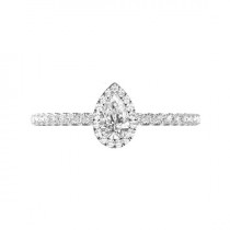 wedding photo -  GIA 0.50 Carat Pear Diamond & Halo Engagement Ring 14k White Gold, Diamond Engagement Rings for Women, Raven Fine Jewelers