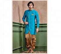 wedding photo - Turquoise Blue Silk Kurta Set for men / shervani for men / kurta set / Sherwani / ethnic wear / Groom kurta / Groom sherwani