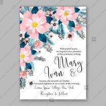 Pink Peony wedding invitation template design banquet wedding photo - Pink Peony wedding invitation template design banquet