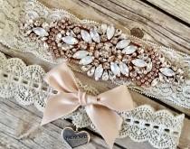 Rose Gold Wedding Garter, No Slip Lace Wedding Garter Set, Vintage Rhinestones and Opals, Bridal Garter Set - 3101-VI wedding photo - Rose Gold Wedding Garter, No Slip Lace Wedding Garter Set, Vintage Rhinestones and Opals, Bridal Garter Set - 3101-VI