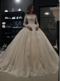 wedding photo -  Elegante Brautkleider Prinzessin | Hochzeitskleid Mit Spitzenärmeln Modellnummer: XY601