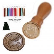 Wedding Invitations Wax Seal Stamp Personalised with your Initials and Date + 1 wax stick wedding photo - Wedding Invitations Wax Seal Stamp Personalised with your Initials and Date + 1 wax stick