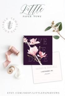 Plum Save The Date editable template, Purple Wedding, Purple Invitation with Orchid Pink flowers, Boho Save the date, Marsala Wedding wedding photo - Plum Save The Date editable template, Purple Wedding, Purple Invitation with Orchid Pink flowers, Boho Save the date, Marsala Wedding