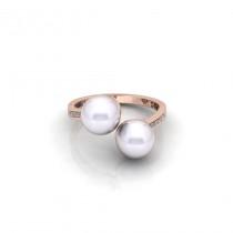 Pearl Engagement Ring Rose Gold Vintage Unique Antique Art Deco Inspiration 14k gold Wedding Diamond minimalist Bridal Women Promise gift wedding photo - Pearl Engagement Ring Rose Gold Vintage Unique Antique Art Deco Inspiration 14k gold Wedding Diamond minimalist Bridal Women Promise gift