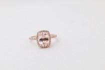 Oval Morganite Engagement Ring or Oval Aquamarine Engagement Ring // Halo Engagement Ring wedding photo - Oval Morganite Engagement Ring or Oval Aquamarine Engagement Ring // Halo Engagement Ring