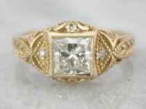 Large, Very Fine Diamond in Ancient Style Filigree Engagement Ring 3JFNHU-N wedding photo - Large, Very Fine Diamond in Ancient Style Filigree Engagement Ring 3JFNHU-N