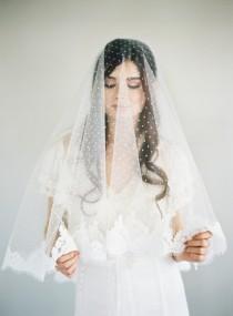 Chantilly Lace Veil, Bridal Veil, Polka Dot Veil, Swiss Dot Veil, French Lace Veil, Drop Lace Veil, Blusher Lace Veil, Two Layer Veil, 1630 wedding photo - Chantilly Lace Veil, Bridal Veil, Polka Dot Veil, Swiss Dot Veil, French Lace Veil, Drop Lace Veil, Blusher Lace Veil, Two Layer Veil, 1630