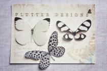 Stunning handmade silk butterfly hair clips in beautiful shades of black and white. wedding photo - Stunning handmade silk butterfly hair clips in beautiful shades of black and white.