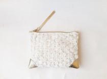 Bridesmaids clutch bag wedding clutch floral wedding bag lace bridal clutch gold leather wedding clutch gold and off white roses clutch bag wedding photo - Bridesmaids clutch bag wedding clutch floral wedding bag lace bridal clutch gold leather wedding clutch gold and off white roses clutch bag