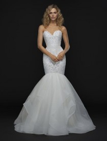 wedding photo - Strapless Sweetheart Mermaid Gown With Beaded Bodice And Ruffled Skirt. 