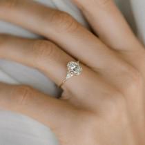wedding photo - Oval Lady's Slipper Ring, 1.2ct. Diamond
