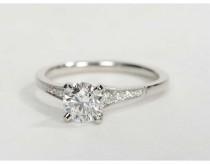 0.82 Ct. Center Diamond Graduated Milgrain Diamond Engagement Ring wedding photo - 0.82 Ct. Center Diamond Graduated Milgrain Diamond Engagement Ring