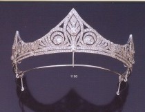 Provenance: Royal Family Of Spain. A White Gold Band With Three Points Featuring Openwork Of Three Stylized Lilies Set With B… wedding photo - Provenance: Royal Family Of Spain. A White Gold Band With Three Points Featuring Openwork Of Three Stylized Lilies Set With B…