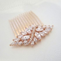 Rose Gold Hair Comb, Wedding Hair Comb, Crystal Hair Comb, Bridal Headpiece, Hair Clip, Hair Pin, Rhinestone Hair Accessory, Hair Piece wedding photo - Rose Gold Hair Comb, Wedding Hair Comb, Crystal Hair Comb, Bridal Headpiece, Hair Clip, Hair Pin, Rhinestone Hair Accessory, Hair Piece