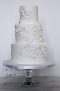 wedding photo - Elegant & Timeless Bas Relief Wedding Cake. Created By Ruby & Belle Cakes, Brighton, UK 