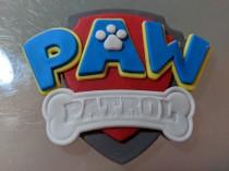 Edible Paw Patrol shield /cake topper/gum paste/cupcake topper wedding photo - Edible Paw Patrol shield /cake topper/gum paste/cupcake topper