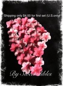 Cake Decorations Different Shades of Pink Cherry Blossoms 25 piece wedding photo - Cake Decorations Different Shades of Pink Cherry Blossoms 25 piece