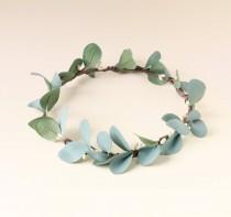 Rustic eucalyptus crown, Eucalyptus bridal wreath, Artificial eucalyptus crown, Simple bridal hair, Boho bridal crown, Green blue leaf crown wedding photo - Rustic eucalyptus crown, Eucalyptus bridal wreath, Artificial eucalyptus crown, Simple bridal hair, Boho bridal crown, Green blue leaf crown