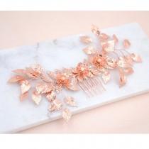 Bridal Haircomb, golden, Wedding, Maya, Bridal Hair Accessories, Leaf Haircomb, boho Haircomb, Bridal Head Piece, rose gold leaf headpiece wedding photo - Bridal Haircomb, golden, Wedding, Maya, Bridal Hair Accessories, Leaf Haircomb, boho Haircomb, Bridal Head Piece, rose gold leaf headpiece
