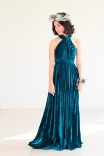 Teal Blue Velvet Bridesmaid Dress maternity infinity Dress Prom Dress Convertible Dress Wrap Dress wedding photo - Teal Blue Velvet Bridesmaid Dress maternity infinity Dress Prom Dress Convertible Dress Wrap Dress