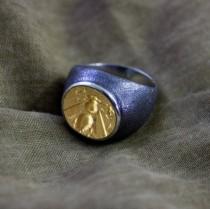 Ancient Coin Ring, Bee Coin, Sterling Silver Ring, Men & Women's Ring, Ancient Ring, Silver coin ring, men ring, women ring wedding photo - Ancient Coin Ring, Bee Coin, Sterling Silver Ring, Men & Women's Ring, Ancient Ring, Silver coin ring, men ring, women ring