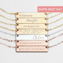 Personalized Bar Necklace for Mom Personalized Jewelry Name Necklace for Women Personalized Gift Jewelry Feminist - 4N wedding photo - Personalized Bar Necklace for Mom Personalized Jewelry Name Necklace for Women Personalized Gift Jewelry Feminist - 4N