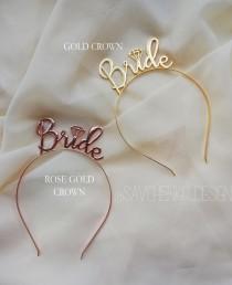 wedding photo -  Rose Gold Bride Party Headband