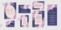 Violet velvet pink peach rose peony Wedding invitation set printable card template vector decoration bouquet wedding photo - Violet velvet pink peach rose peony Wedding invitation set printable card template vector decoration bouquet