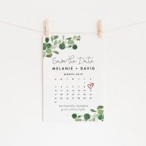 Editable Save the Date Calendar Template wedding photo - Editable Save the Date Calendar Template