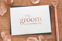 ROSE GOLD FOIL Wedding Card to Your Bride or Groom on Your Wedding Day Card for Groom, Fiance, Love on Our Wedding Day Notecard CS08 Single wedding photo - ROSE GOLD FOIL Wedding Card to Your Bride or Groom on Your Wedding Day Card for Groom, Fiance, Love on Our Wedding Day Notecard CS08 Single
