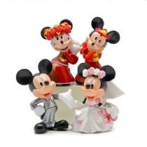 Mickey & Minnie Mouse Wedding Cake Toppers 2- 1/4" Tall ( 4 - pc Set ) wedding photo - Mickey & Minnie Mouse Wedding Cake Toppers 2- 1/4" Tall ( 4 - pc Set )
