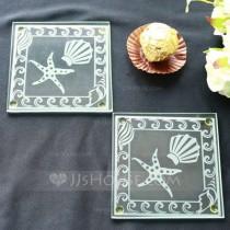 wedding photo -  BeterWedding Shell and Starfish Frosted Glass Coasters Souvenir