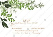 RSVP greenery herbal template watercolor edit online 5x3.5 in pdf wedding photo - RSVP greenery herbal template watercolor edit online 5x3.5 in pdf