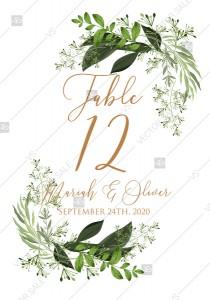 Table card greenery watercolor herbal template edit online 3.5x5 pdf wedding photo - Table card greenery watercolor herbal template edit online 3.5x5 pdf