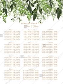 Seating Chart wedding watercolor greenery herbal template edit online 18x24 in pdf wedding photo - Seating Chart wedding watercolor greenery herbal template edit online 18x24 in pdf