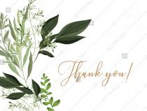 Thank you card greenery watercolor herbal template edit online 5.6x4.25 in pdf wedding photo - Thank you card greenery watercolor herbal template edit online 5.6x4.25 in pdf