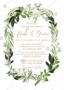Wedding invitation wreath greenery herbal template edit online 5x7 in pdf wedding photo - Wedding invitation wreath greenery herbal template edit online 5x7 in pdf