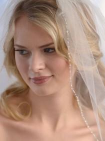 Beaded Crystal Wedding Veil, Ivory Wedding Veil, Crystal Beaded Bridal Accessory, Wedding Veil, Rhinestone Veil, Bridal Headpiece ~VB-5032 wedding photo - Beaded Crystal Wedding Veil, Ivory Wedding Veil, Crystal Beaded Bridal Accessory, Wedding Veil, Rhinestone Veil, Bridal Headpiece ~VB-5032