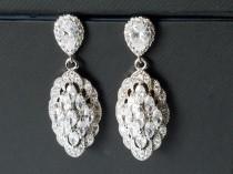 Cubic Zirconia Bridal Earrings, Marquise Crystal Earrings, Wedding Chandelier Earrings, Sparkly Earrings, Statement Earrings, Bridal Jewelry wedding photo - Cubic Zirconia Bridal Earrings, Marquise Crystal Earrings, Wedding Chandelier Earrings, Sparkly Earrings, Statement Earrings, Bridal Jewelry