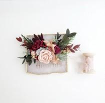 Burgundy flower Hair comb, Deep red Bridal hair comb, Wedding hair comb, Bridal flower headpiece, Wedding headpiece, Winter wedding wedding photo - Burgundy flower Hair comb, Deep red Bridal hair comb, Wedding hair comb, Bridal flower headpiece, Wedding headpiece, Winter wedding