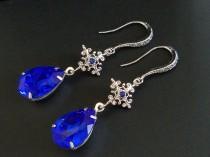 Blue Crystal Earrings, Cobalt Blue Silver Earrings, Swarovski Majestic Blue Chandelier Earrings, Sapphire Bridal Earrings, Wedding Jewelry wedding photo - Blue Crystal Earrings, Cobalt Blue Silver Earrings, Swarovski Majestic Blue Chandelier Earrings, Sapphire Bridal Earrings, Wedding Jewelry