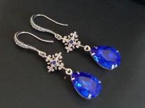 Blue Crystal Earrings, Cobalt Blue Silver Earrings, Swarovski Majestic Blue Chandelier Earrings, Sapphire Bridal Earrings, Wedding Jewelry wedding photo - Blue Crystal Earrings, Cobalt Blue Silver Earrings, Swarovski Majestic Blue Chandelier Earrings, Sapphire Bridal Earrings, Wedding Jewelry
