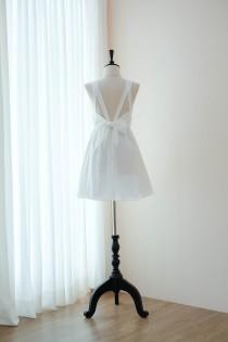 Off White dress White Bridesmaid dress Wedding Prom dress Cocktail Party dress Evening dress Backless bow dress wedding photo - Off White dress White Bridesmaid dress Wedding Prom dress Cocktail Party dress Evening dress Backless bow dress