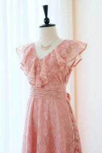 Pink dress Pink lace Dress Nude Pink Long bridesmaid dress Lace prom dress party dress cocktail floor length dress Wedding Dress Gown wedding photo - Pink dress Pink lace Dress Nude Pink Long bridesmaid dress Lace prom dress party dress cocktail floor length dress Wedding Dress Gown