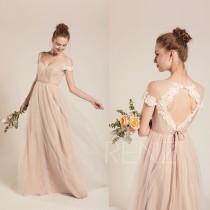 Formal Dress Long Pale Khaki Tulle Sweetheart Prom Dress A-line Womens Dress (LS482) wedding photo - Formal Dress Long Pale Khaki Tulle Sweetheart Prom Dress A-line Womens Dress (LS482)