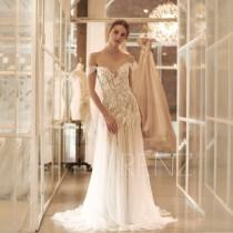 Wedding Dress Boho Off White Off the Shoulder Bridal Dress Mermaid Lace Wedding Dresses (HW519) wedding photo - Wedding Dress Boho Off White Off the Shoulder Bridal Dress Mermaid Lace Wedding Dresses (HW519)